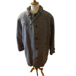 Vintage 80s 90s Eddie Bauer Wool  Tweed Dress Coat Size 12  USA Academia Preppie